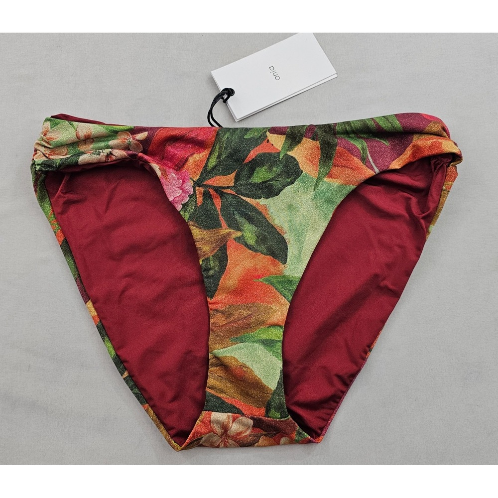 Onia Rosa Bikini Bottom Medium Tropical Lurex Green Floral WSB30-02 NEW